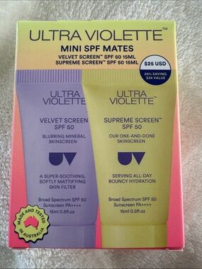 NIB ULTRA VIOLETTE Mini SPF Mates Sunscreen Duo Kit